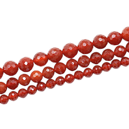 Faceted Carnelian Bead Strand