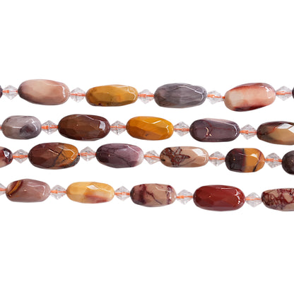 Fil de perle forme libre Jaspe mokaite 10x20 mm (référence 55)