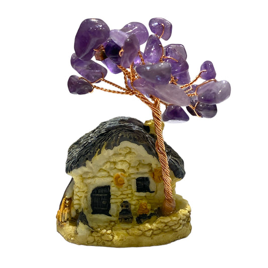 3 Maisons avec Arbre de vie en améthyste - Foliesbijoux