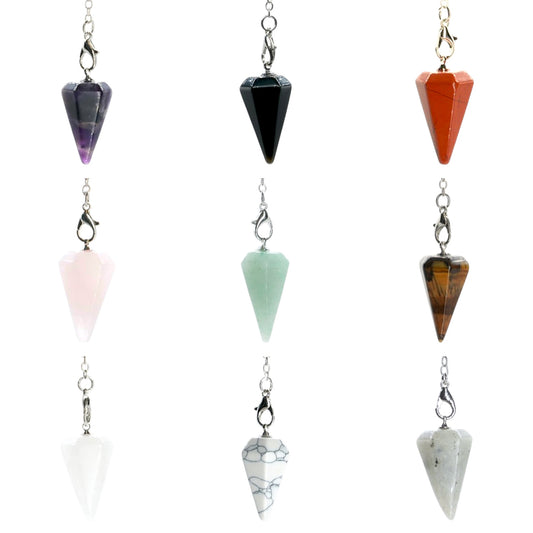 Pendule forme petit cone facetté (10 pierres disponible)