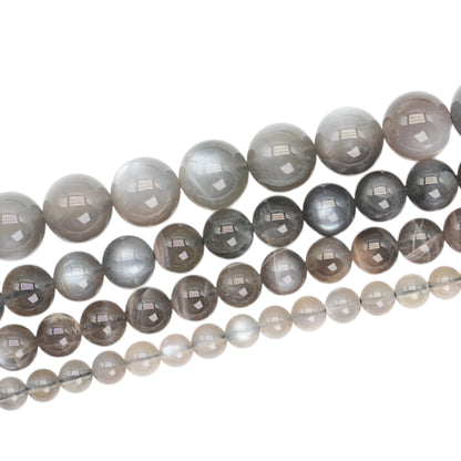 Strand of AAA Black Moonstone
