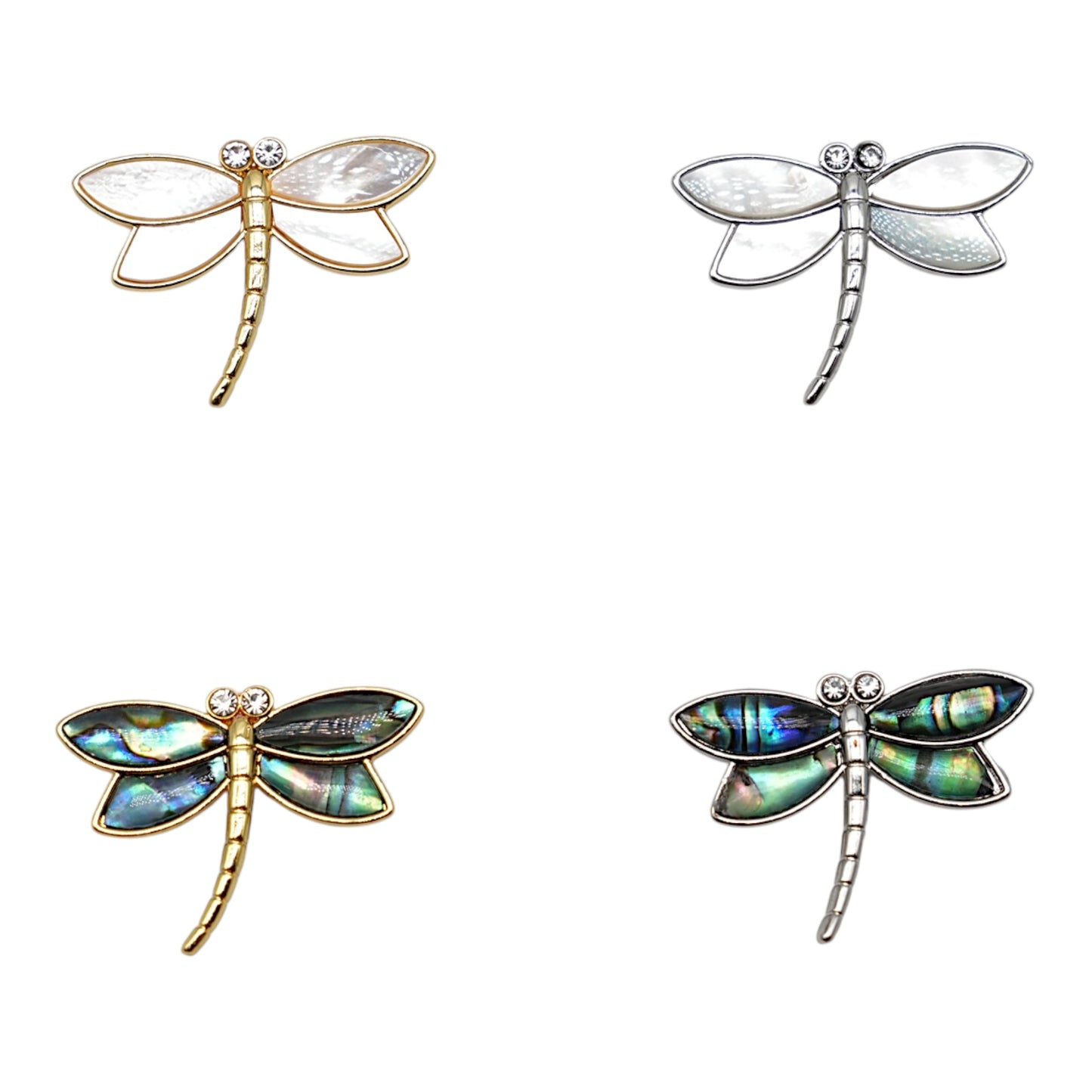 Broche nacre Libellule 3x3 cm