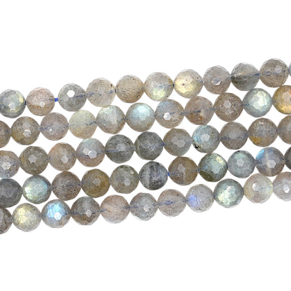 Fil de perles facettées labradorite A+ 8 mm