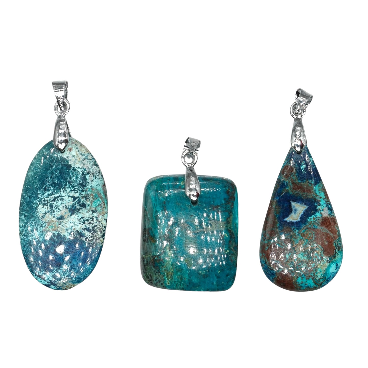 Pendentif Turquoise Shattuckite bélière incluse (forme aléatoire)