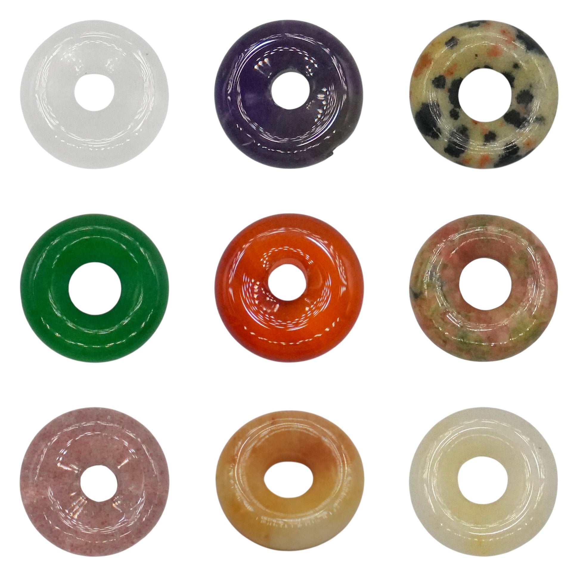 Lot de 10 donuts (17 pierres & deux tailles disponible) - Foliesbijoux