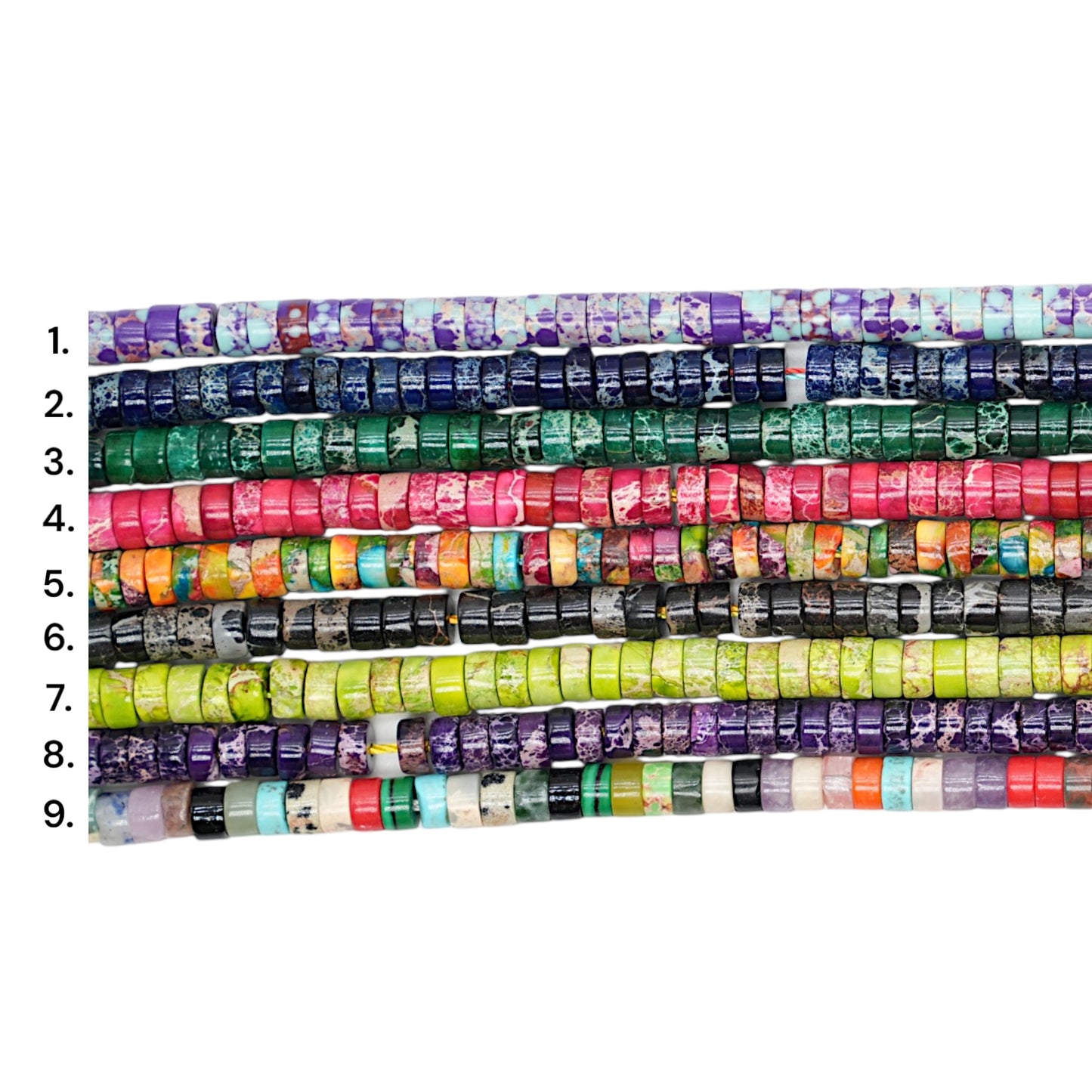 Fil de perle Heishi en pierre naturelle