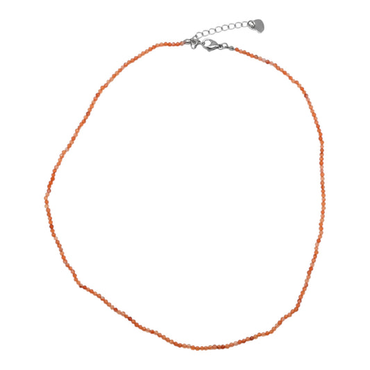 Collier Cornaline multicolore 2-3mm acier inoxydable doré/argenté (référence 8) - Foliesbijoux