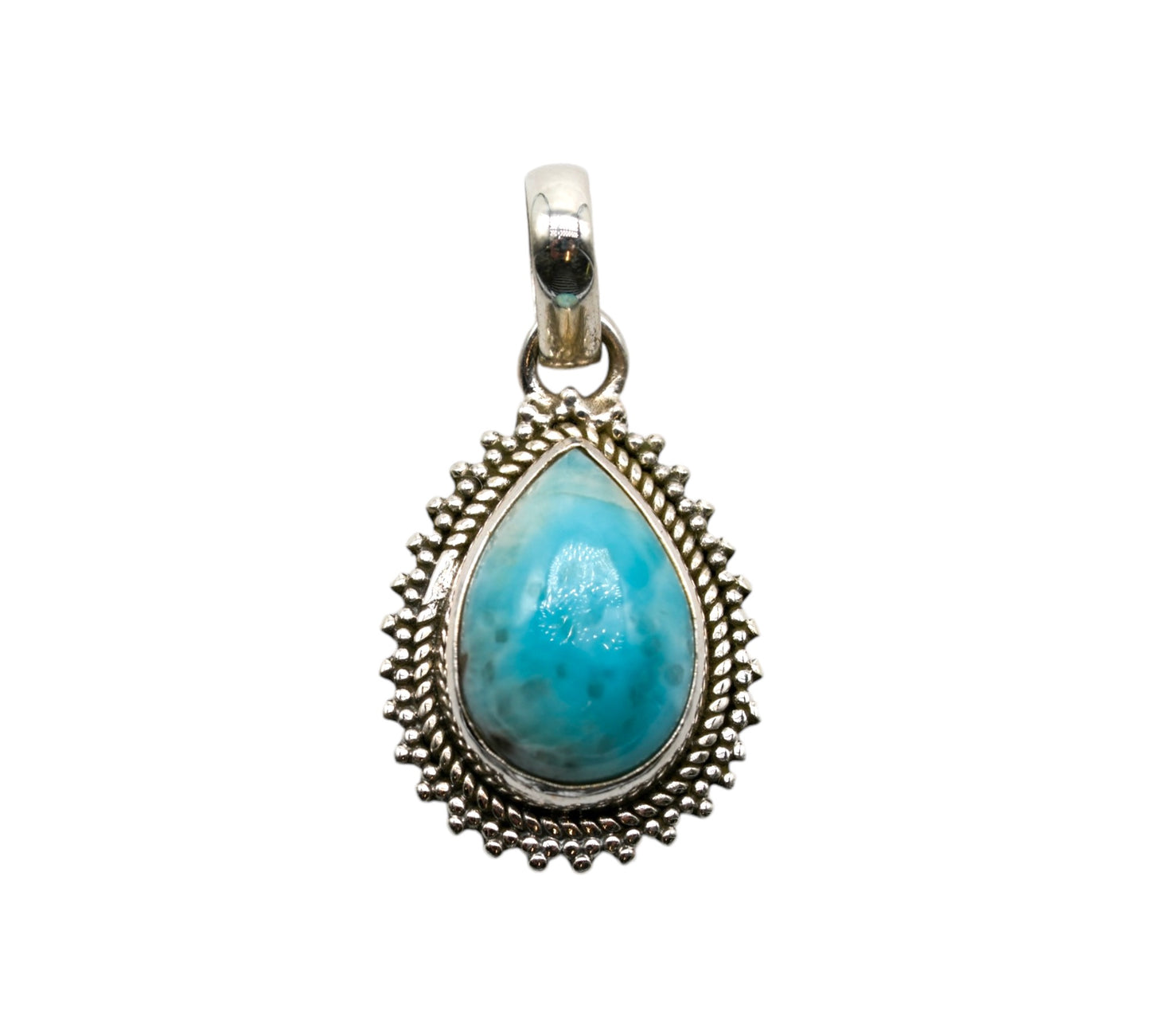 Pendentif Larimar de Republique dominicaine & argent 925 - Foliesbijoux