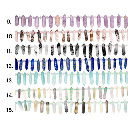Pointed pendant wire 6-8x25-30 mm (15 stones available)