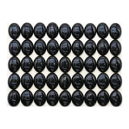 Lot de 45 pendentif Cabochon ovale Obsidienne noire AAA 13x18 mm
