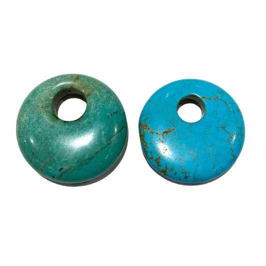 Pendentif Donut en Howlite turquoise