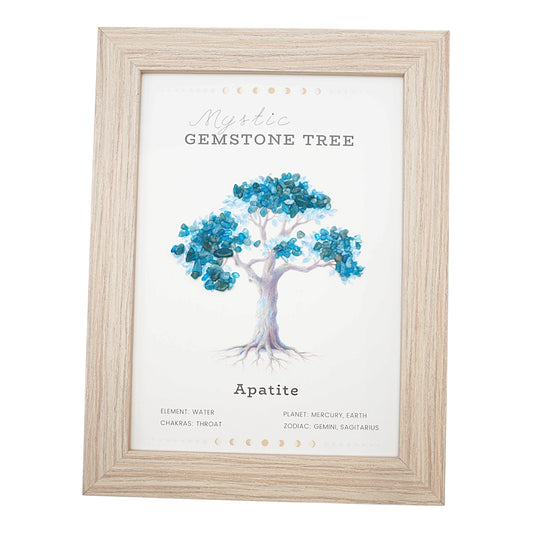 Cadre Arbre de vie Apatite bleue 20,5x15.5 cm