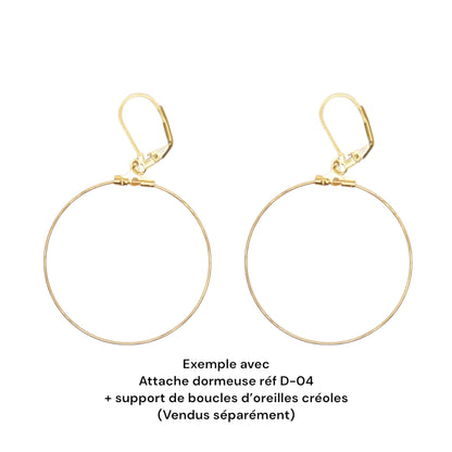 10 paires de supports de boucle d’oreille à personnalisé en acier inoxydable (3 tailles disponible) (Attache acier vendus séparément) dorée