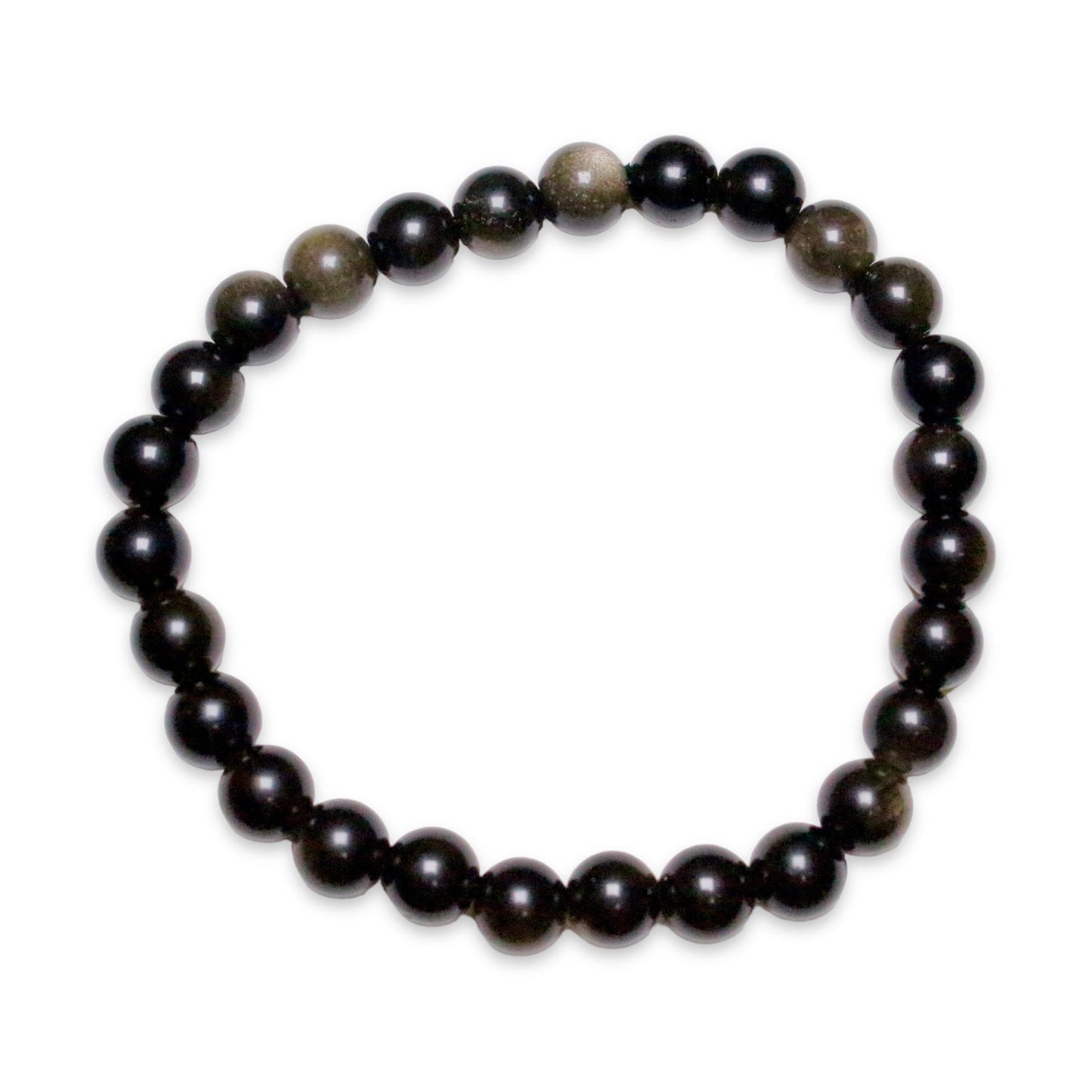 Bracelet Obsidienne doré AA taille homme