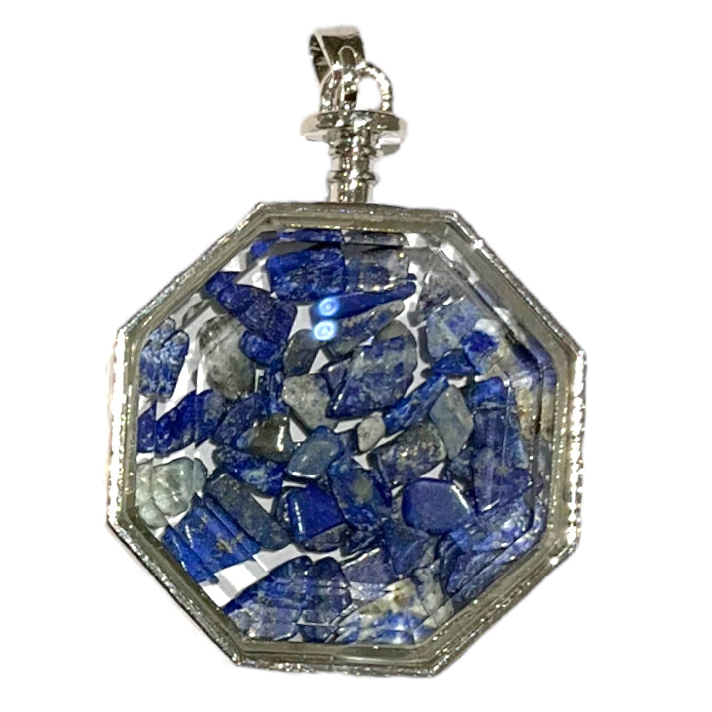 Pendentif mini pierre hexagone facetté