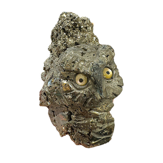 Statue Hibou pyrite du Pérou 1.4kg 13x10x7cm - Foliesbijoux
