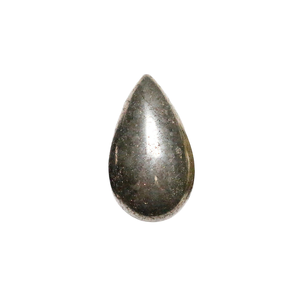 Pendentif goutte Pyrite perçage latéral
