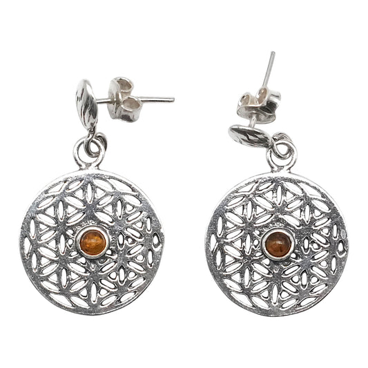 Boucle d'oreille en ambre & Argent 925 (#33)