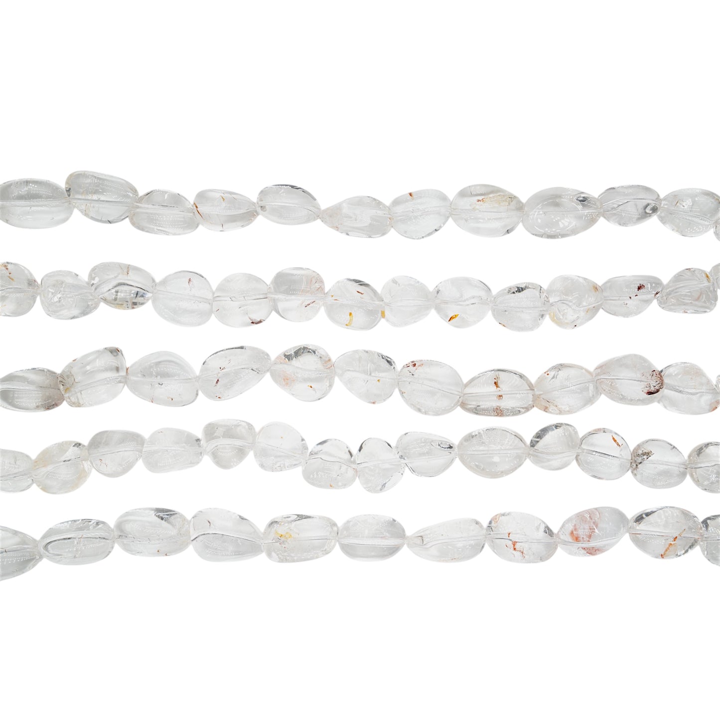 Fil de perle en Cristal de roche avec inclusion 25x15 mm