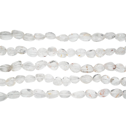 Fil de perle en Cristal de roche avec inclusion 25x15 mm