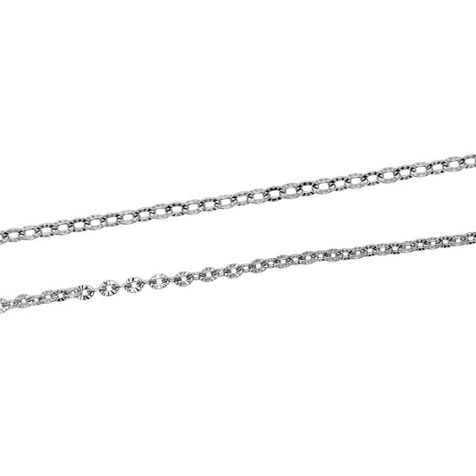 10 chaînes en acier inoxydable argenté modèle 9 (2 tailles de maillons 0.4/0.5 disponible)