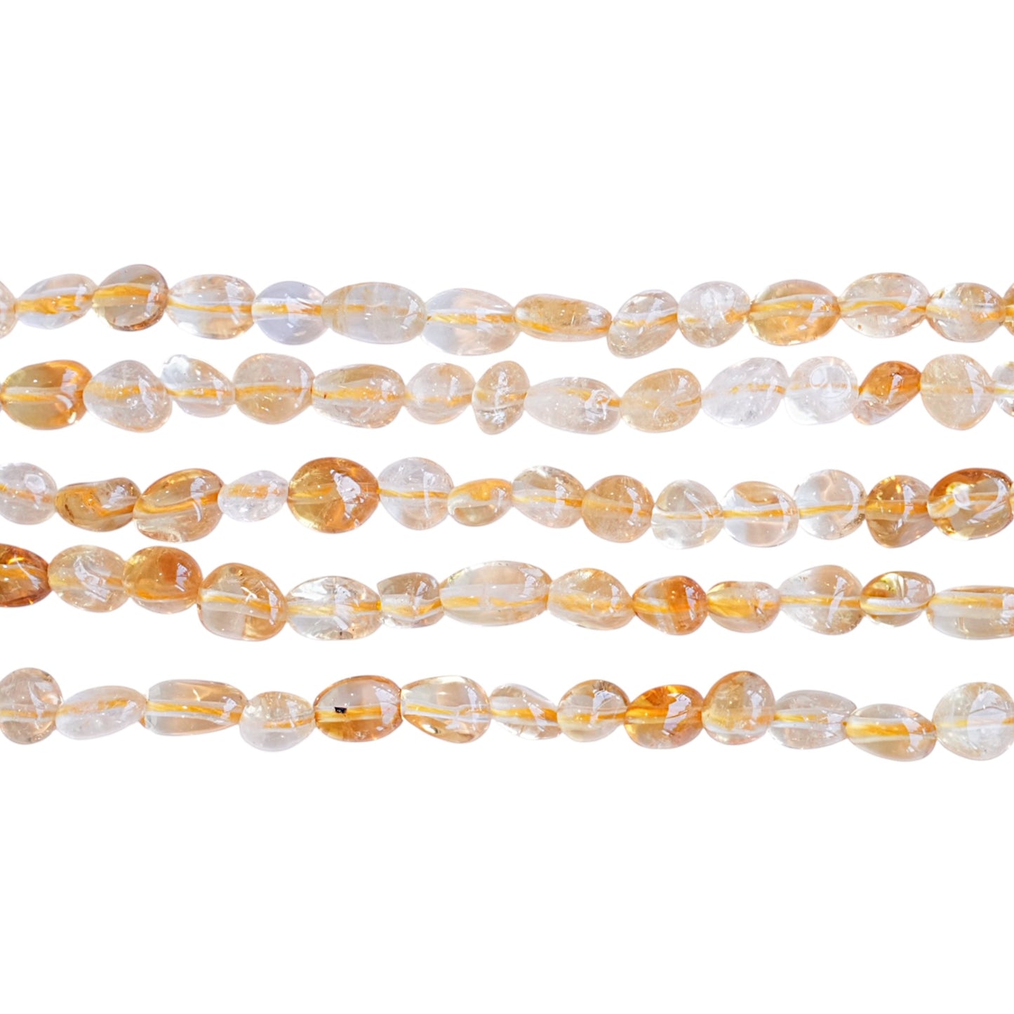 Fil de perle forme libre Citrine chauffé 6x7 mm (référence 36)