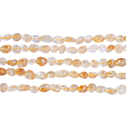 Fil de perle forme libre Citrine chauffé 6x7 mm (référence 36)