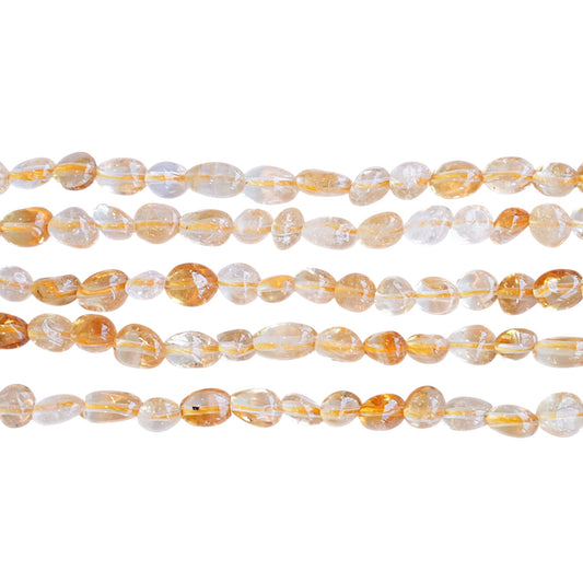 Fil de perle forme libre Citrine chauffé 6x7 mm (référence 36)