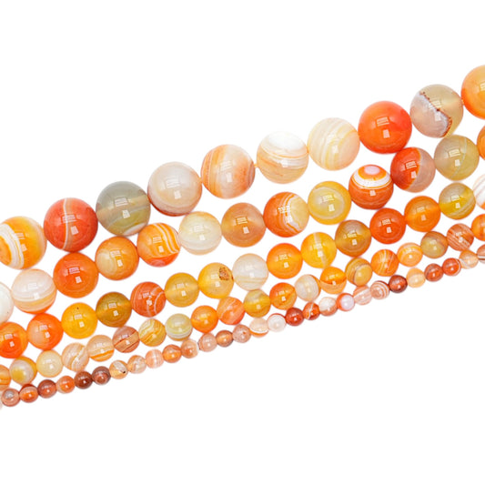 Fil de perle Agate orange chauffée