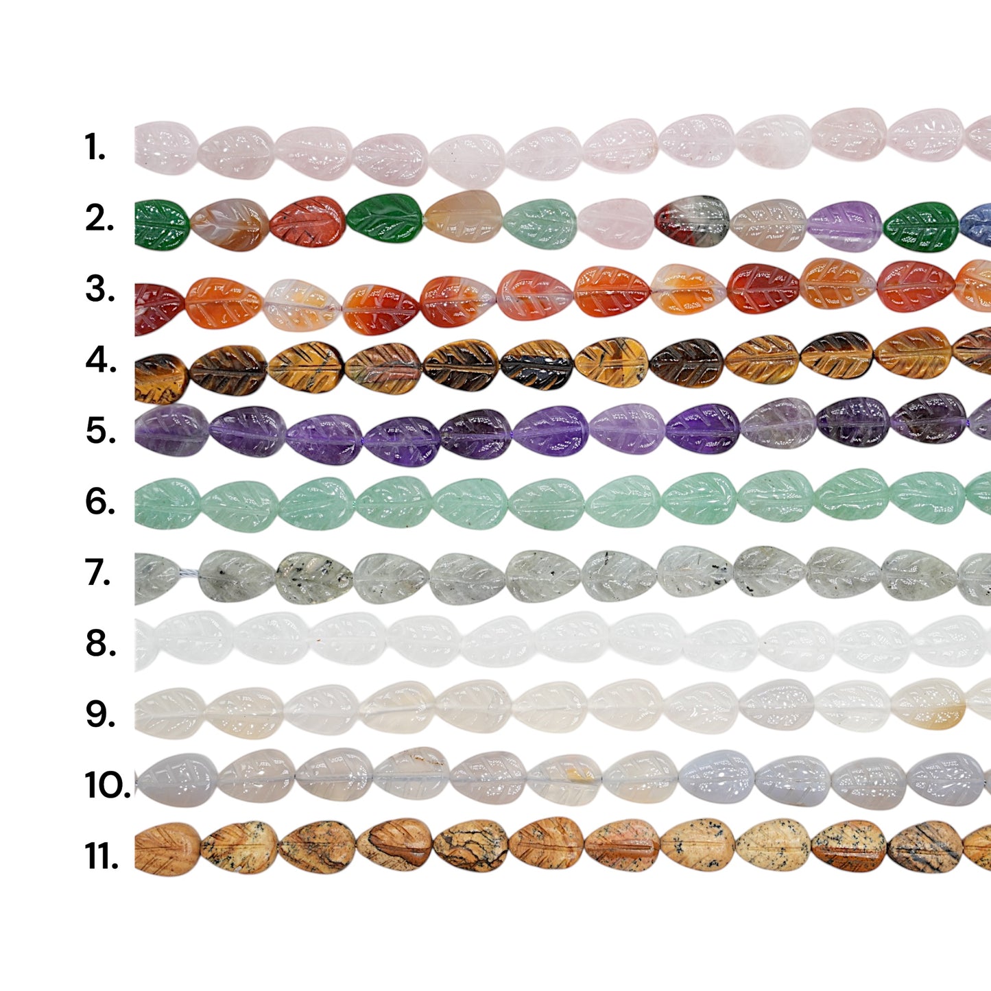 Fil feuille en pierre naturelle référence 34 — 15x12 mm (7 pierres disponible)