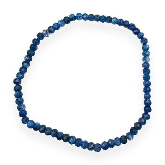 Bracelet Facetté 3x4mm cyanite bleue