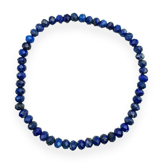 Bracelet Facetté 3x4mm lapis lazuli