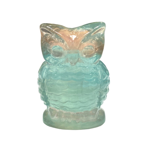 Figurine Hibou en fluorine verte