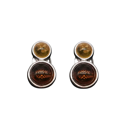 Boucle d'oreille ambre & Argent 925 (#02) - Foliesbijoux