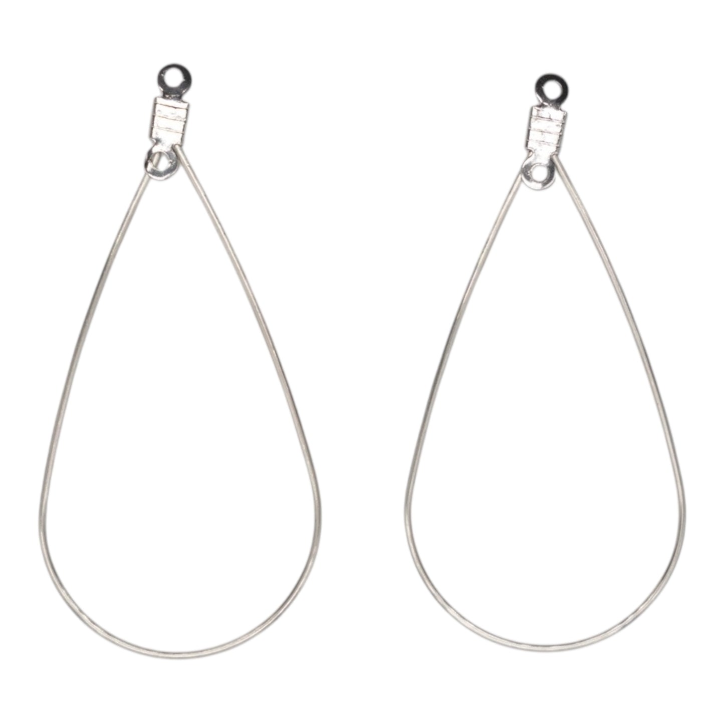 10 paires de supports de boucle d’oreille goutte à personnalisé en acier inoxydable argenté (2 tailles disponible)