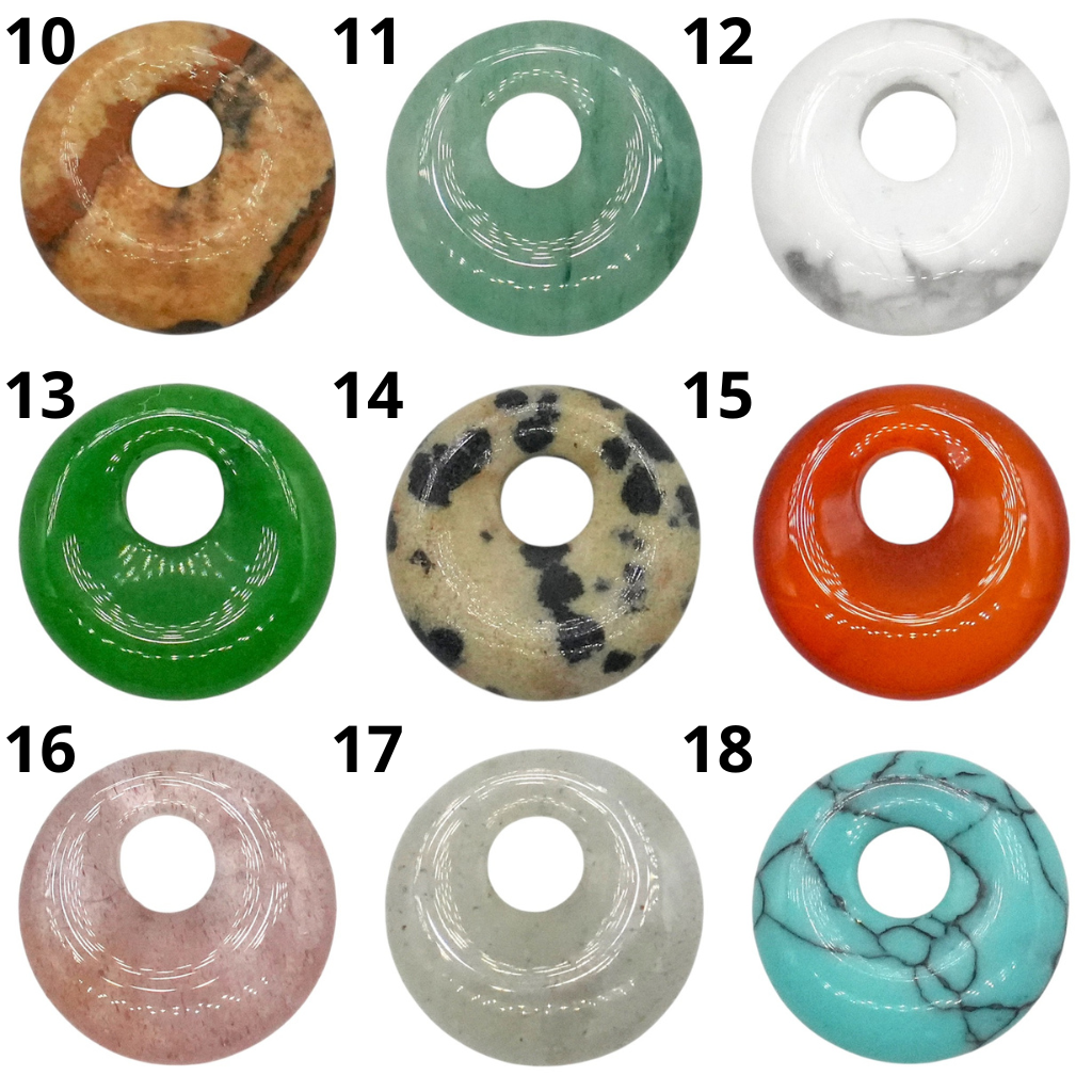 Lot de 10 donuts — trou 5 mm (19 pierres disponible) - Foliesbijoux