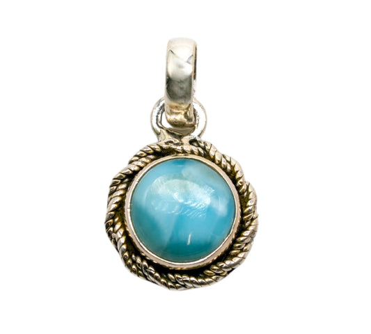 Pendentif Larimar de Republique dominicaine & argent 925