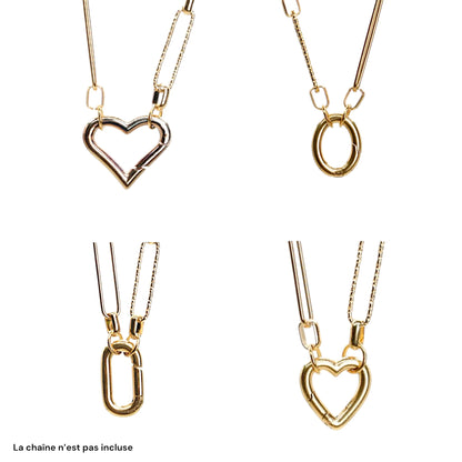 Lot de 5 connecteurs collier en acier inoxydable (4 modèles disponible) (Chaîne non incluse)