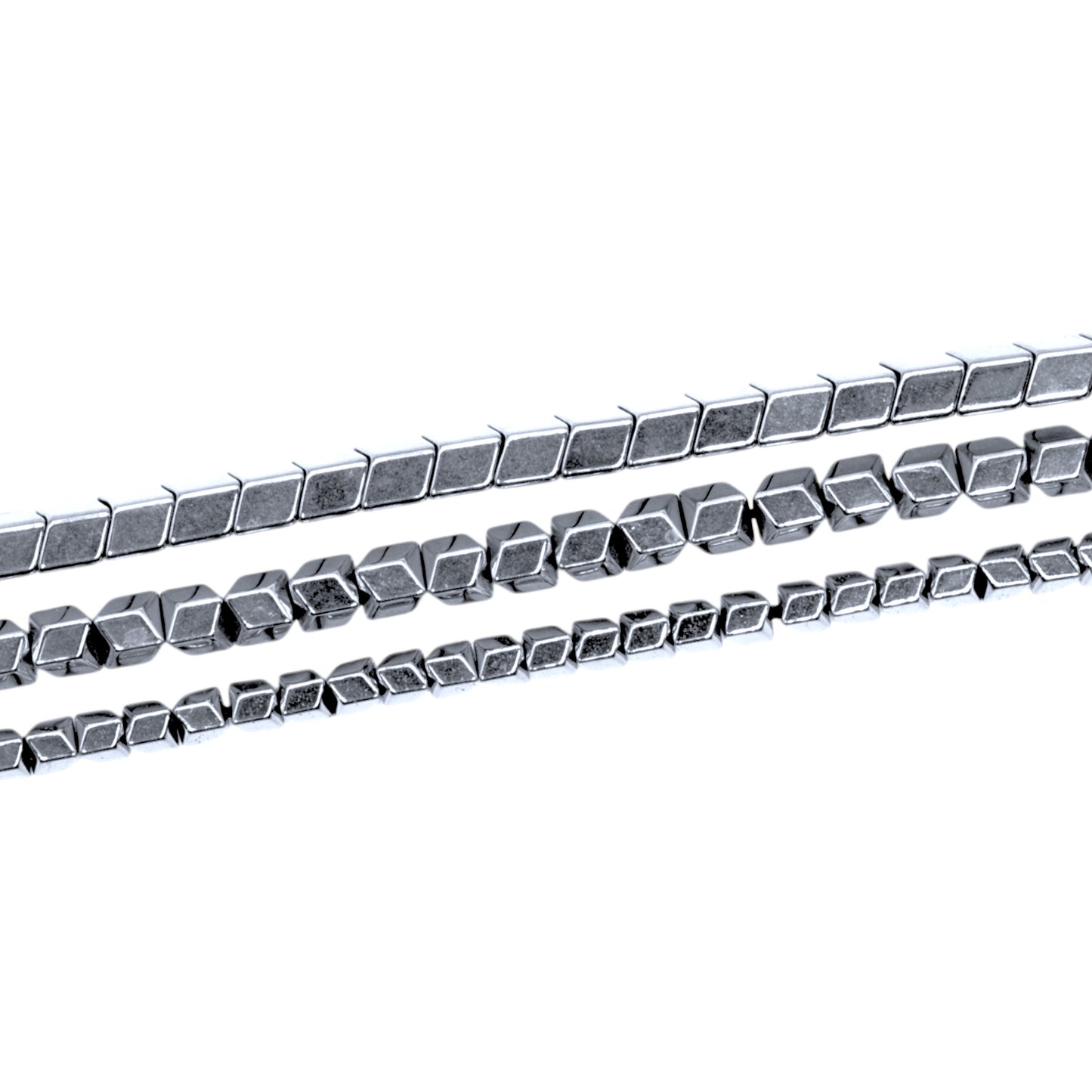 Fil de perle Hématite electroplaquée argenté