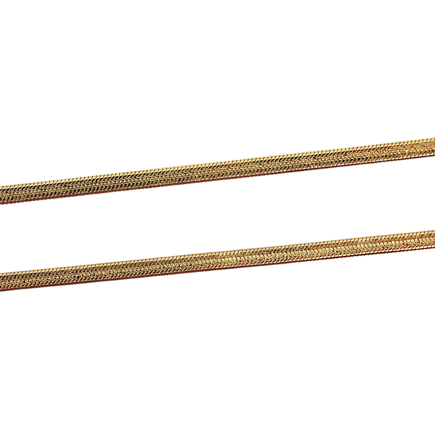 10 chaînes en acier inoxydable dorée modèle 4 P (Plat)