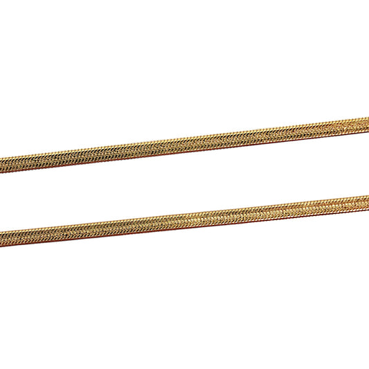 10 chaînes en acier inoxydable dorée modèle 4 P (Plat)