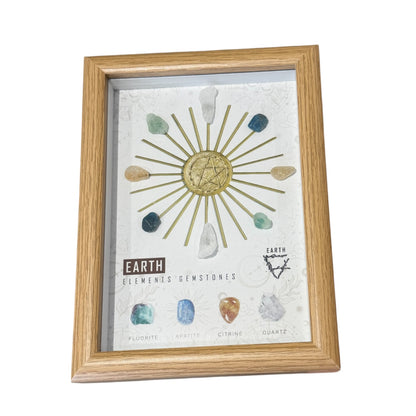 Cadre “EARTH Element Gemstones” – Pierres Naturelles de l’Élément de la terre 20,5x15.5 cm