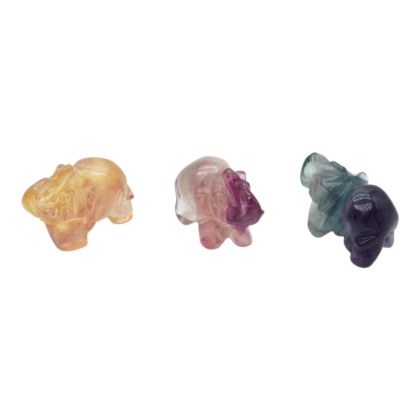 Figurine Elephant en Fluorine multicolore 3x2,5 cm