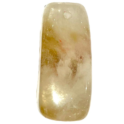 Pendentif forme triangle agate jaune percé sur le côté