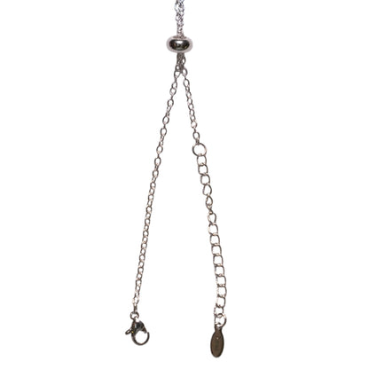 Collier porte pierre 60 cm acier inoxydable claire (pierre non incluse)