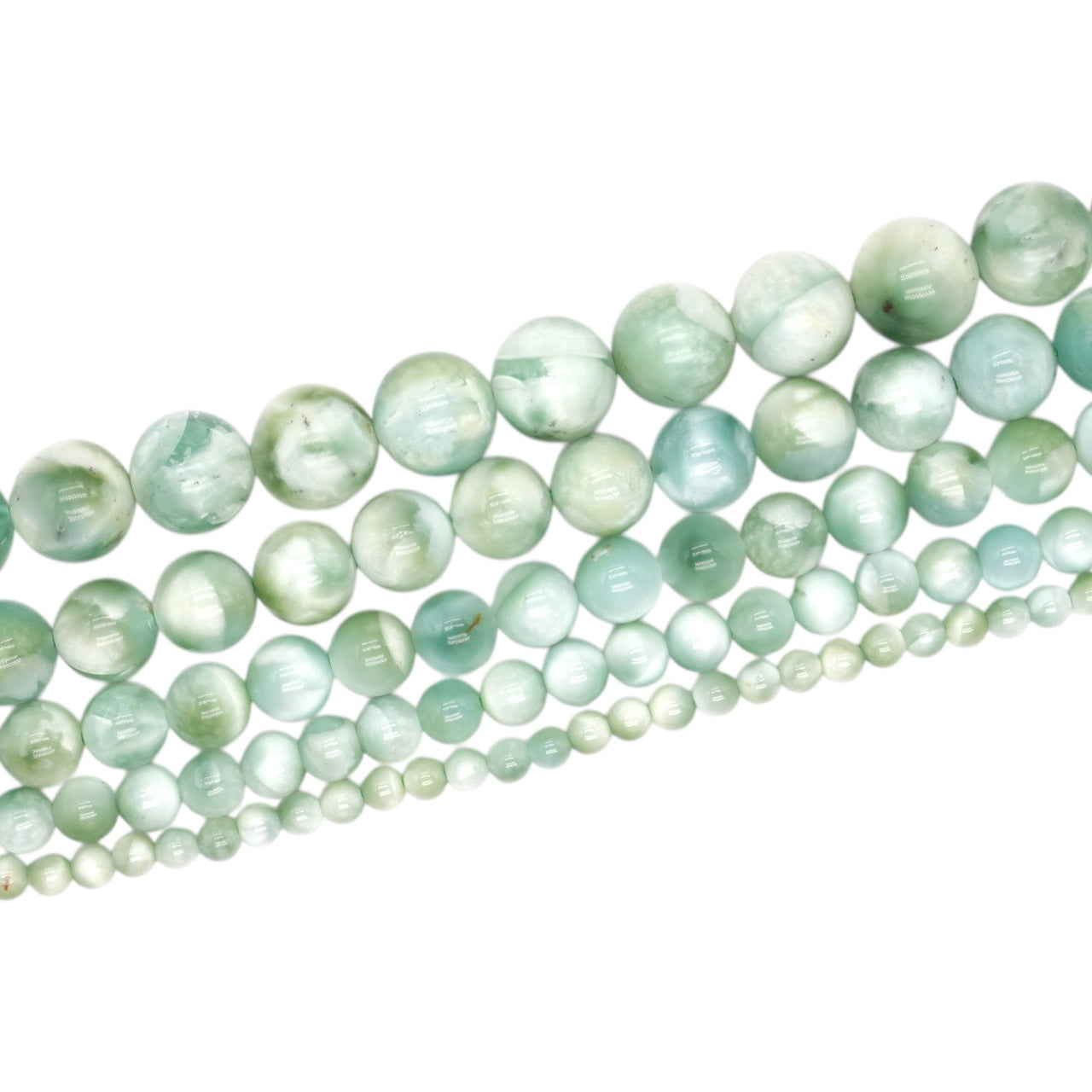 Fil de perle Pierre de lune verte foncée - Garniérite A