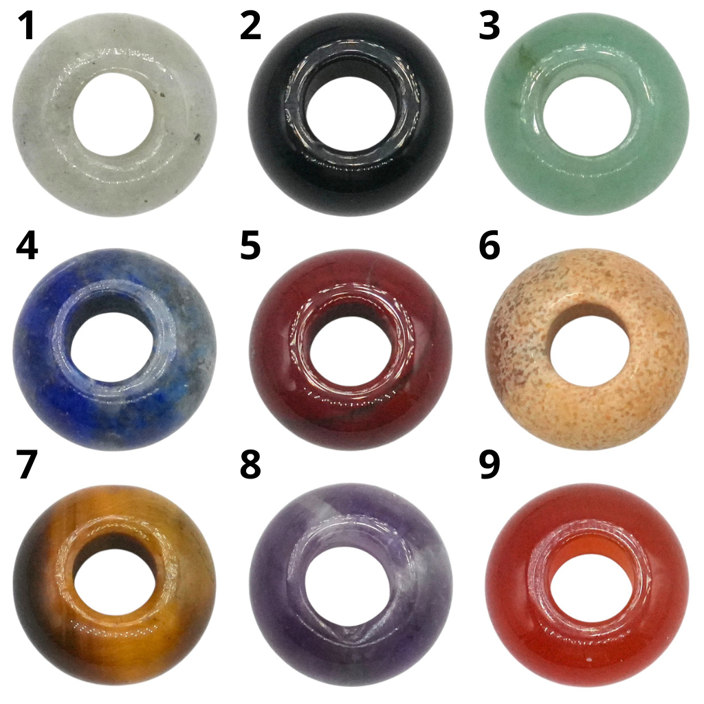 Lot de 10 donuts — trou 5 mm avec épaisseur de 6 mm (13 pierres disponible) - Foliesbijoux