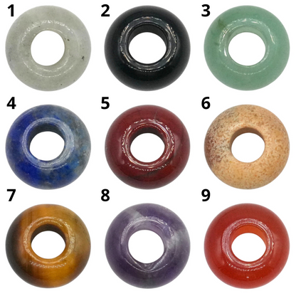 Lot de 10 donuts — trou 5 mm avec épaisseur de 6 mm (13 pierres disponible) - Foliesbijoux
