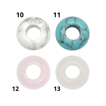 Lot de 10 donuts — trou 5 mm avec épaisseur de 6 mm (13 pierres disponible) - Foliesbijoux