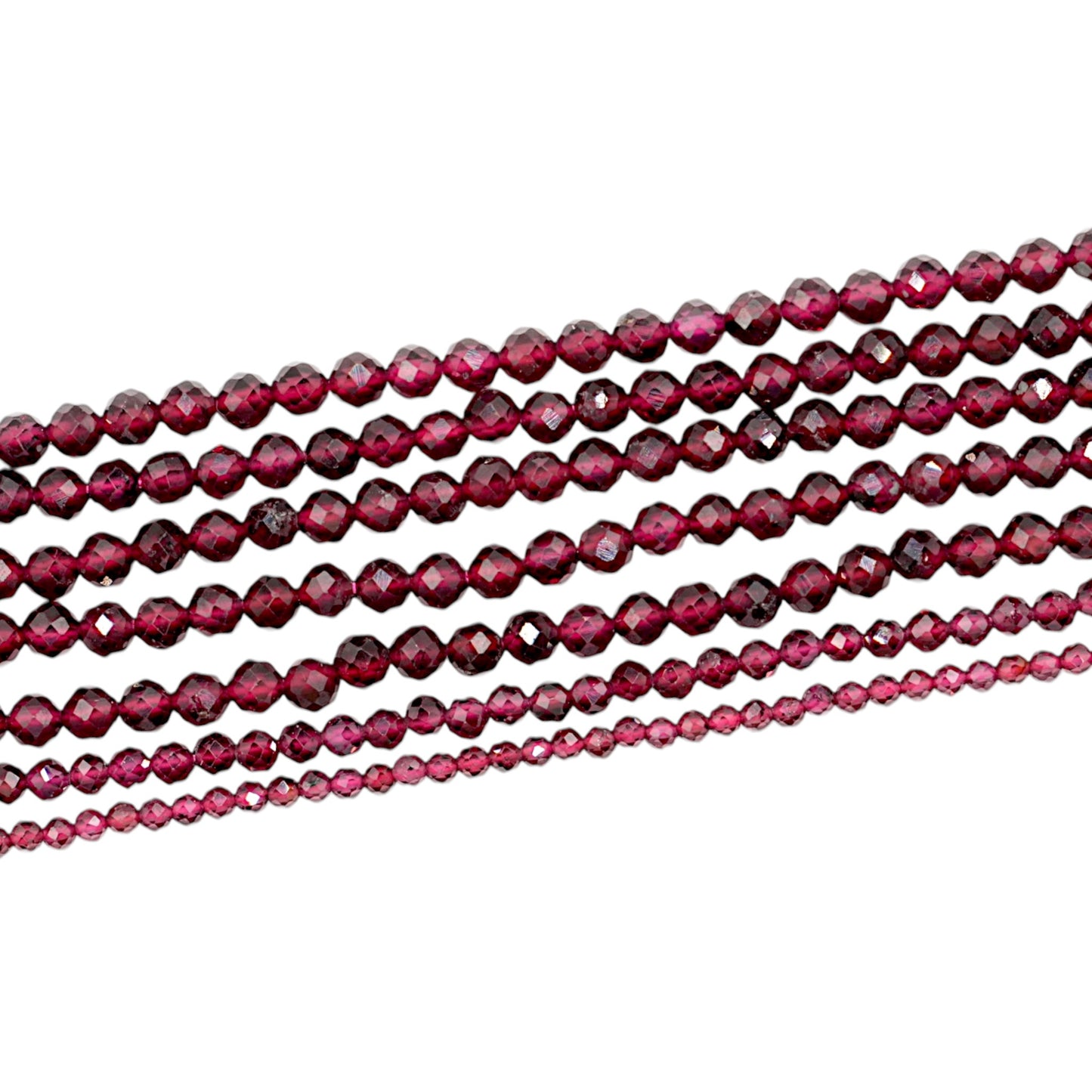 Fil de perles facettées Grenat